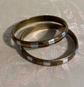 Jewellery: Boho Tri-Tone Mixed Metal Segmented Bangle, Pair