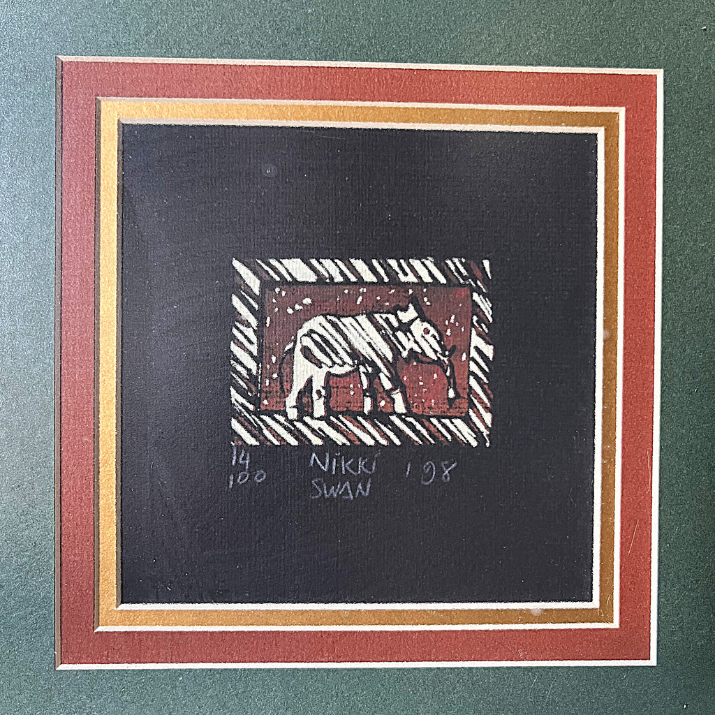 South African Art: Nikki Swan Ethnic Rock Art Collection, Trio (1998)