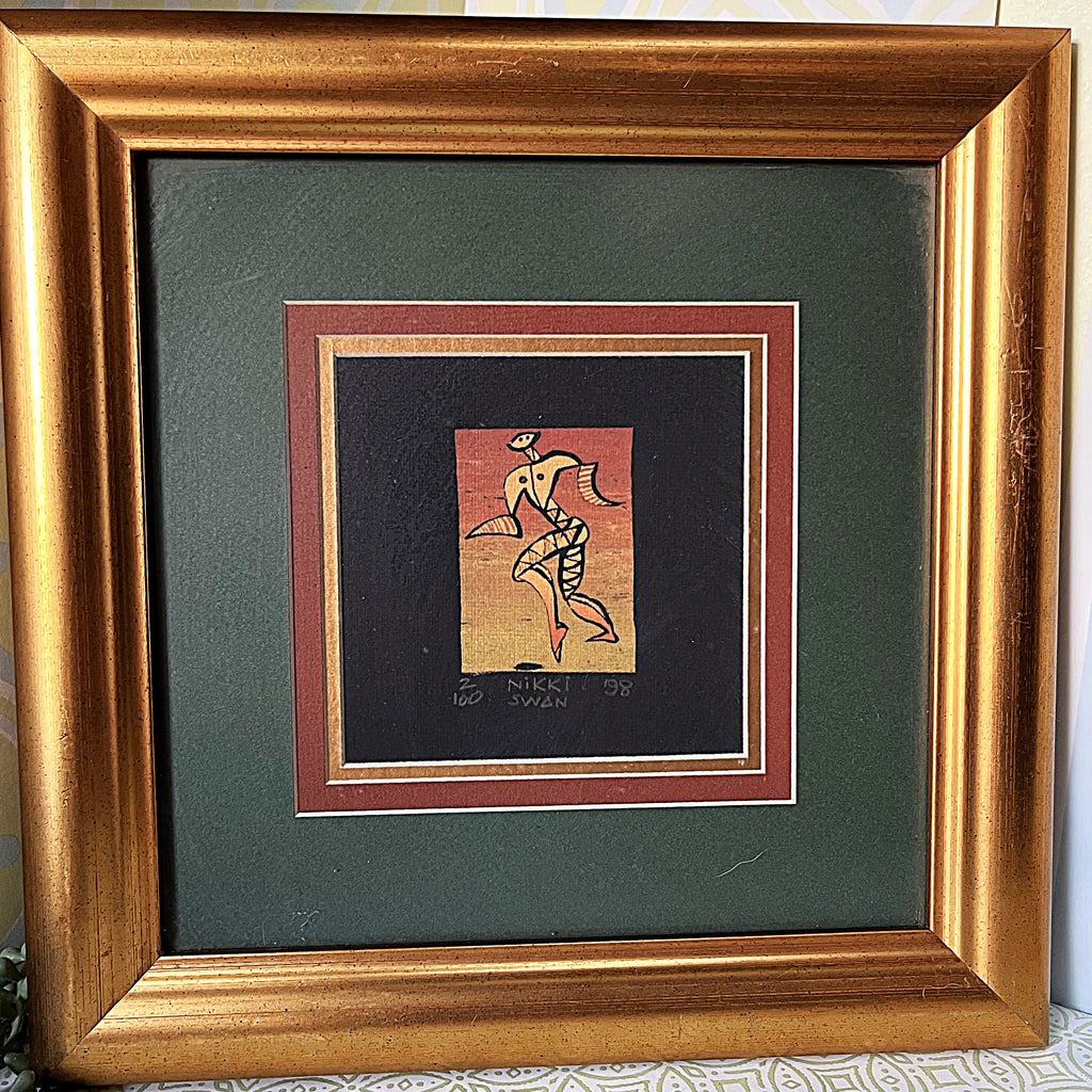 South African Art: Nikki Swan Ethnic Rock Art Collection, Trio (1998)