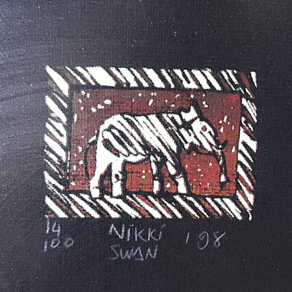 South African Art: Nikki Swan Ethnic Rock Art Collection, Trio (1998)