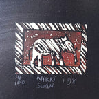 South African Art: Nikki Swan Ethnic Rock Art Collection, Trio (1998)