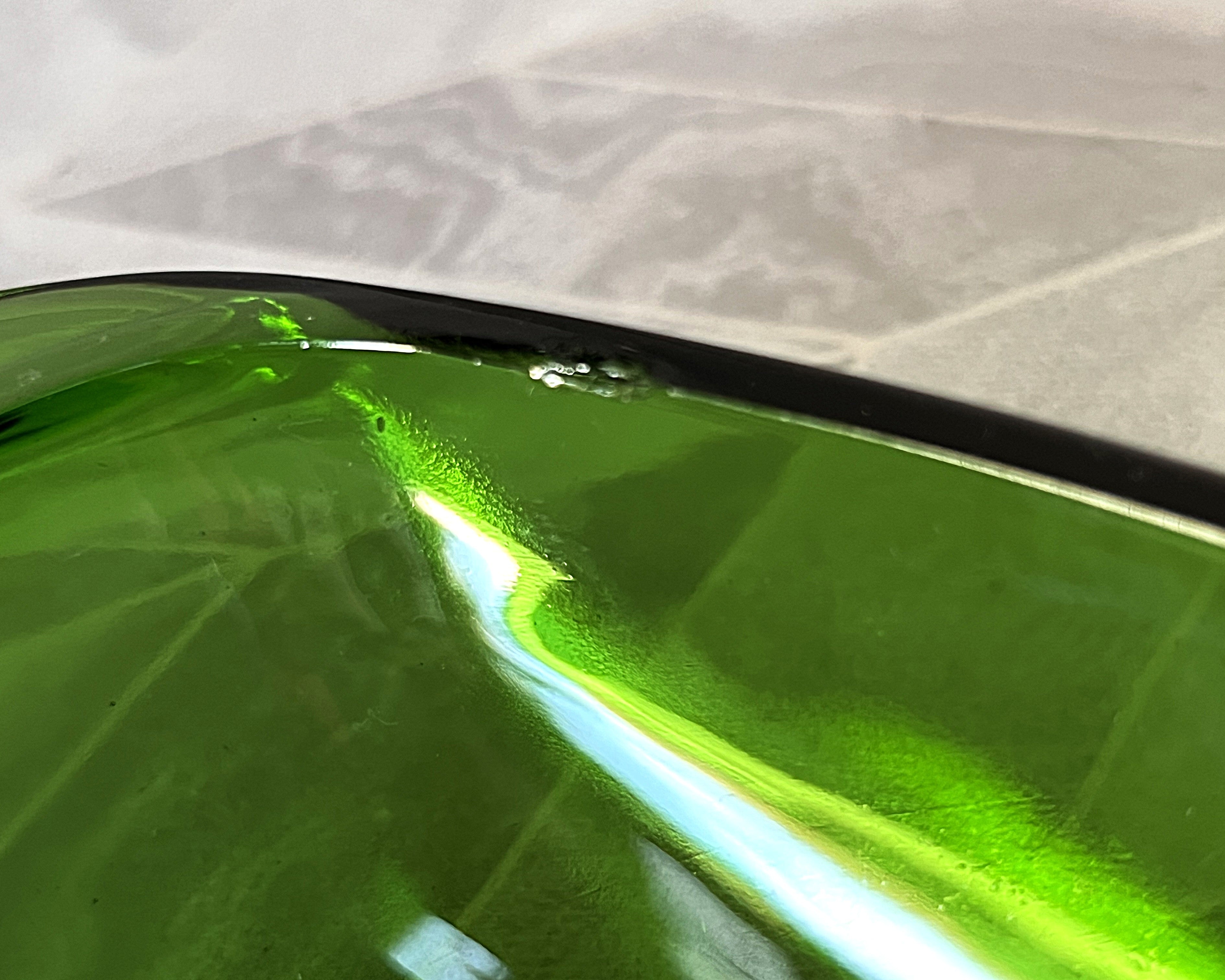 Coloured Glass: Vereco Emerald Green Oval Relish Dish
