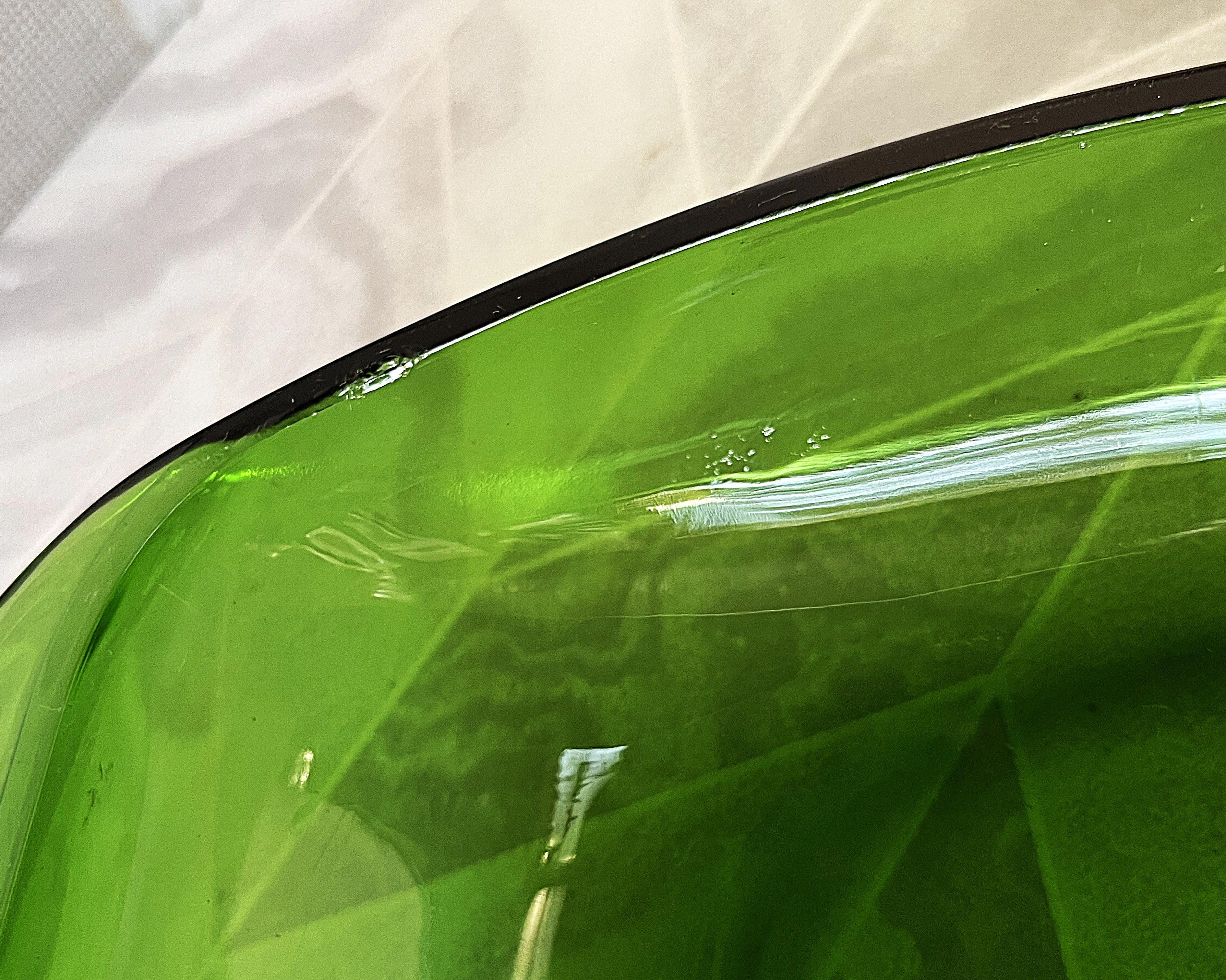 Coloured Glass: Vereco Emerald Green Oval Relish Dish