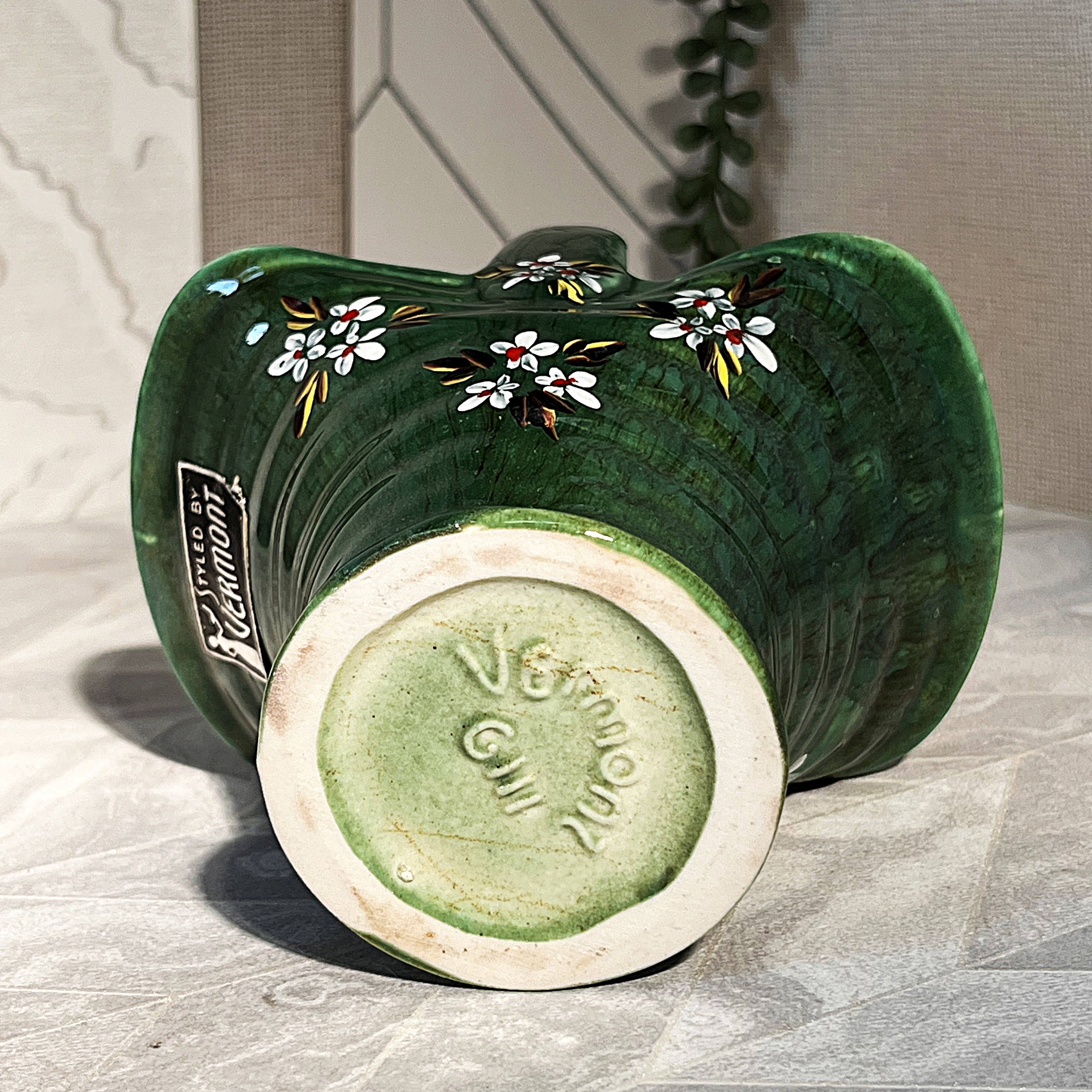 Boksburg East Potteries: Vermont Hand-Painted Floral Basket Vase