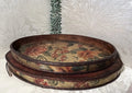 Trays: Antique Victorian Gilt Tôleware Oval Gallery Serving Trays, 2