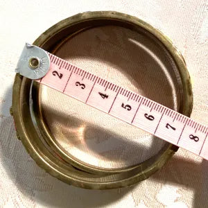 Jewellery: Boho Brass & Multi Colour Segmented Inlay Bangle, Pair