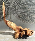 Wood Décor: Shorebird On Organic Burl Wood Base