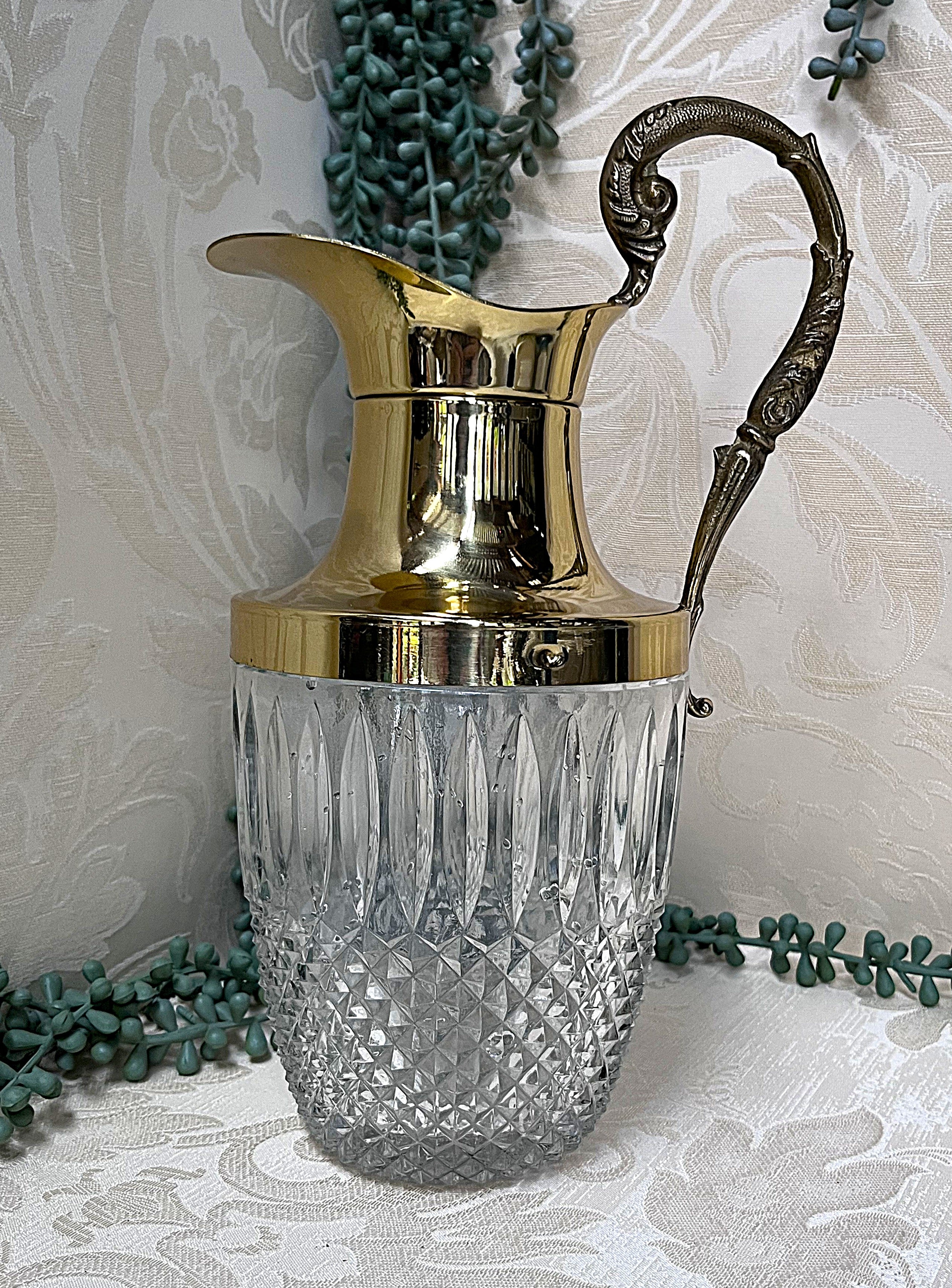 Glass Pitcher: Hollywood Regency Claret Jug