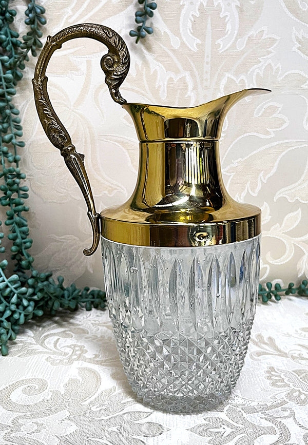 Glass Pitcher: Hollywood Regency Claret Jug
