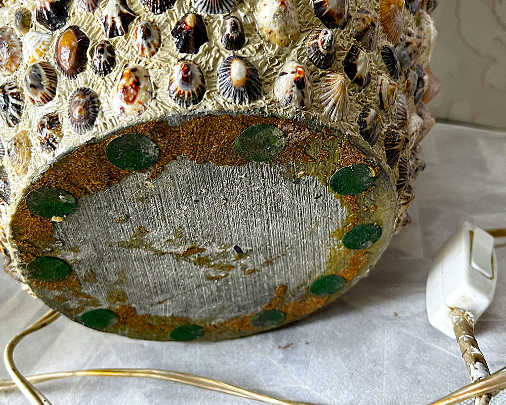 Lamps: Mid-Century Hollywood Regency Grotto-Style Encrusted Seashell Amphora Lamp Base