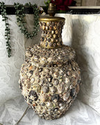 Lamps: Mid-Century Hollywood Regency Grotto-Style Encrusted Seashell Amphora Lamp Base