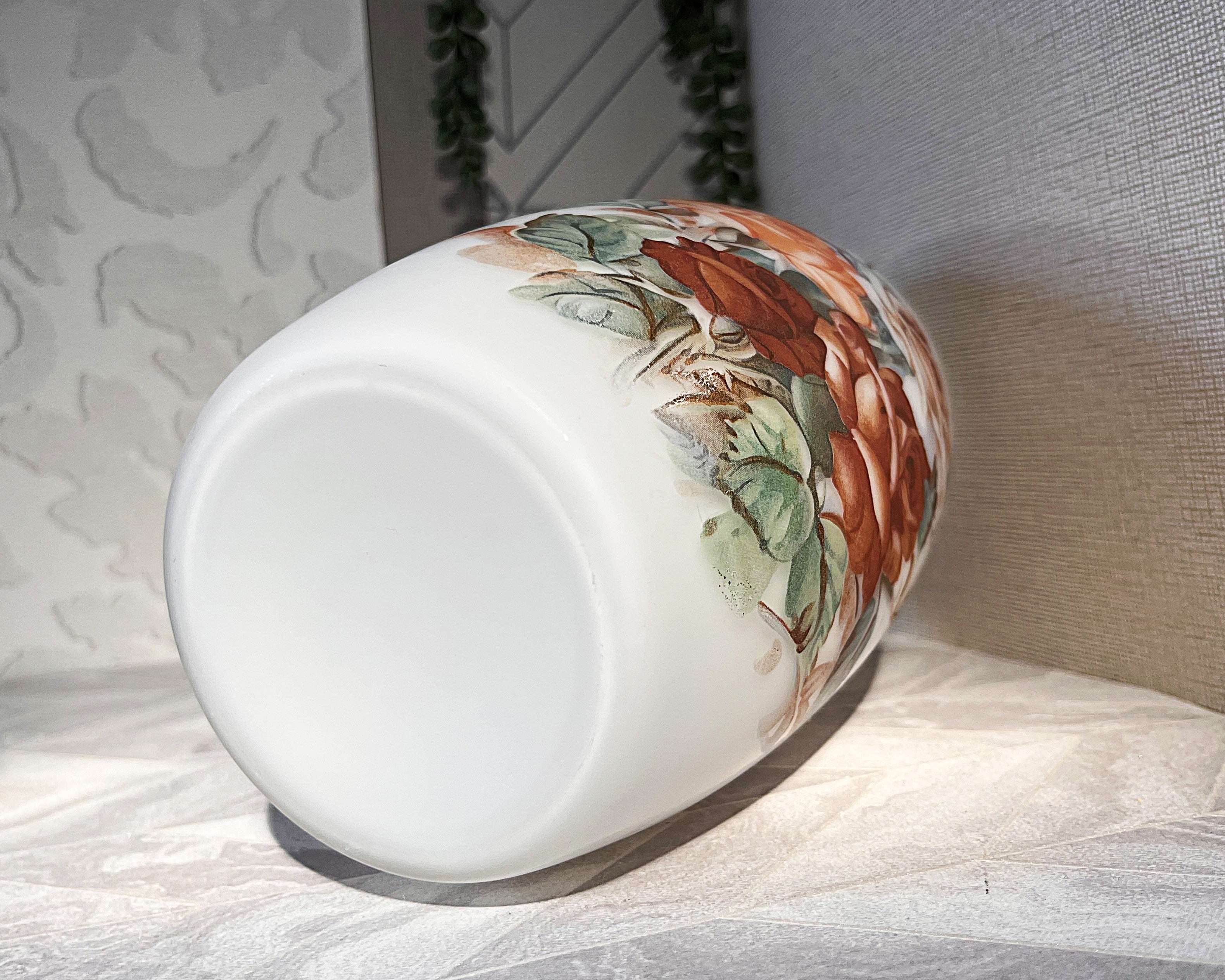 Vases: Fenton Art Satin Glass Autumn Rose Design