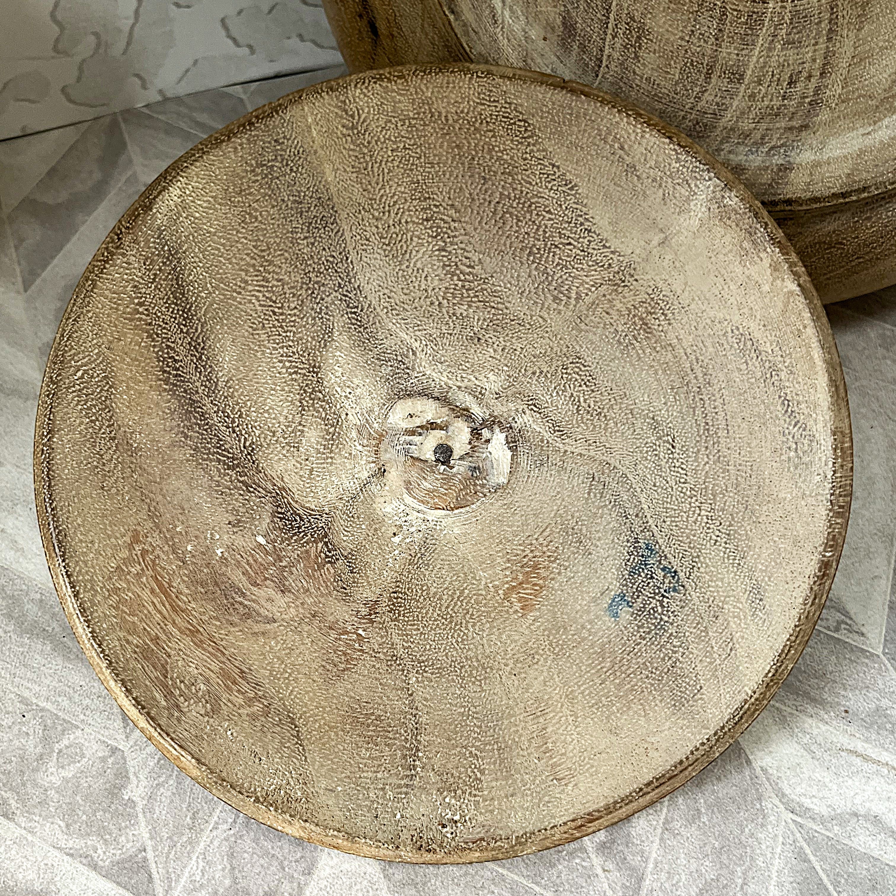 Carved Wood: Large Solid Kiaat Lidded Bowl