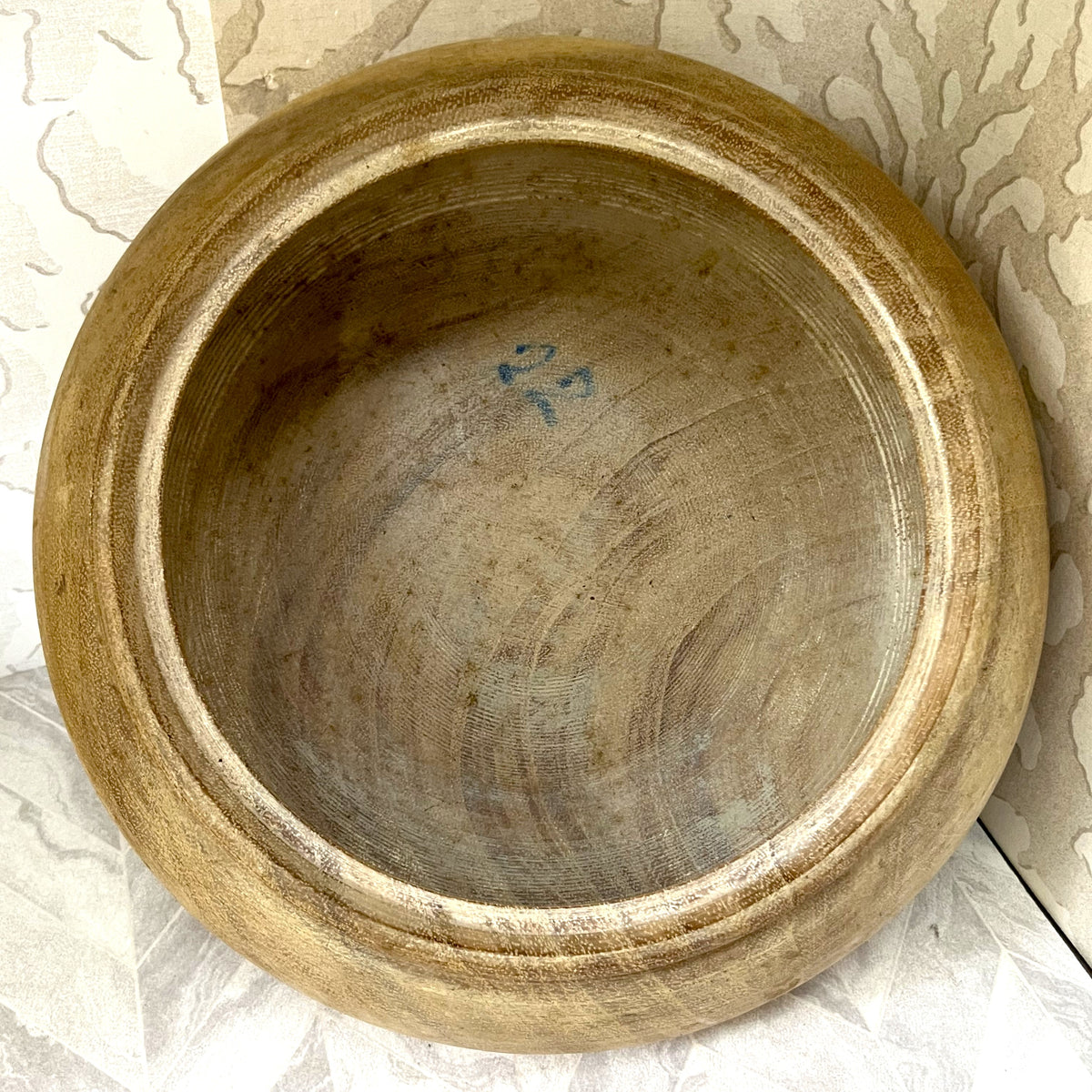 Carved Wood: Large Solid Kiaat Lidded Bowl