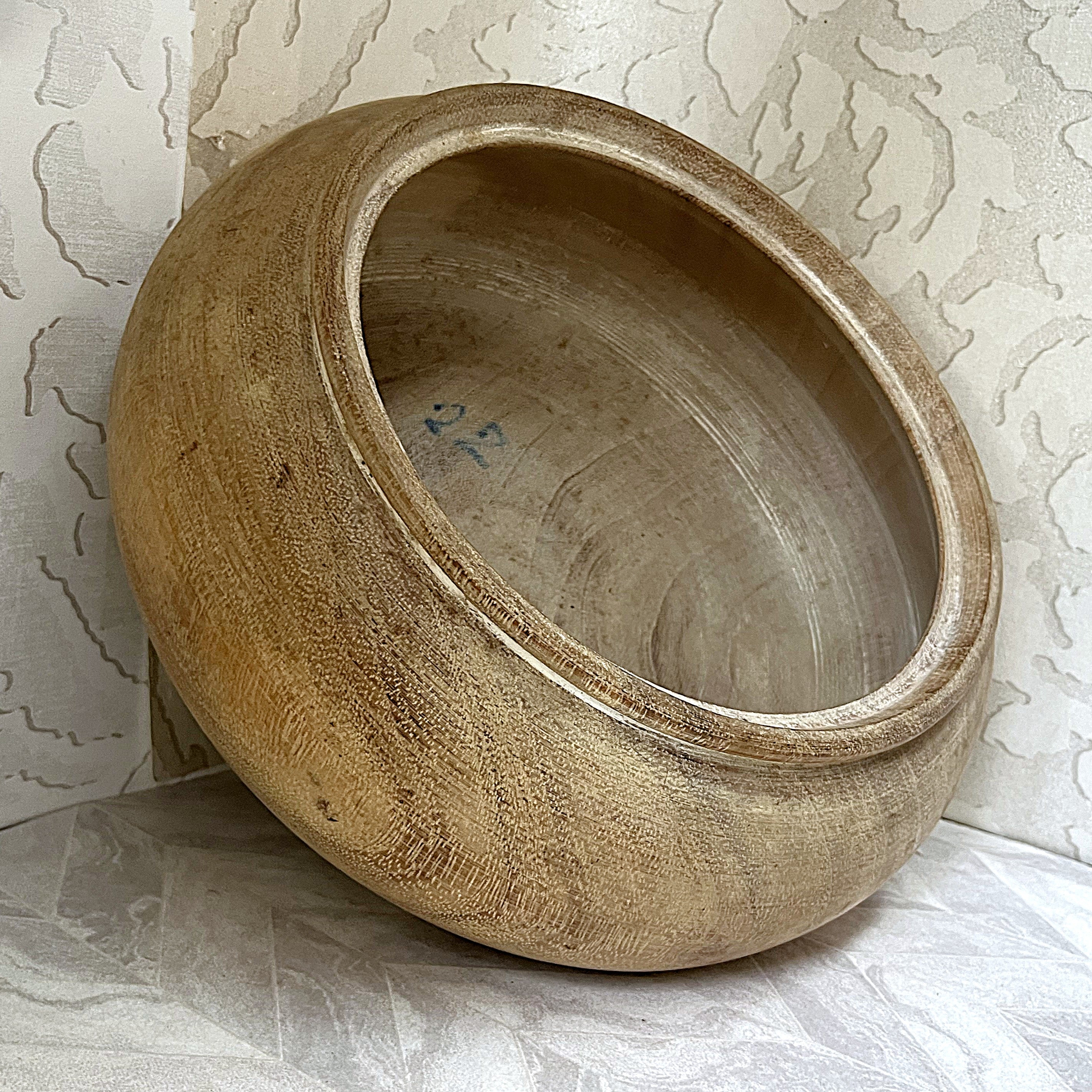Carved Wood: Large Solid Kiaat Lidded Bowl