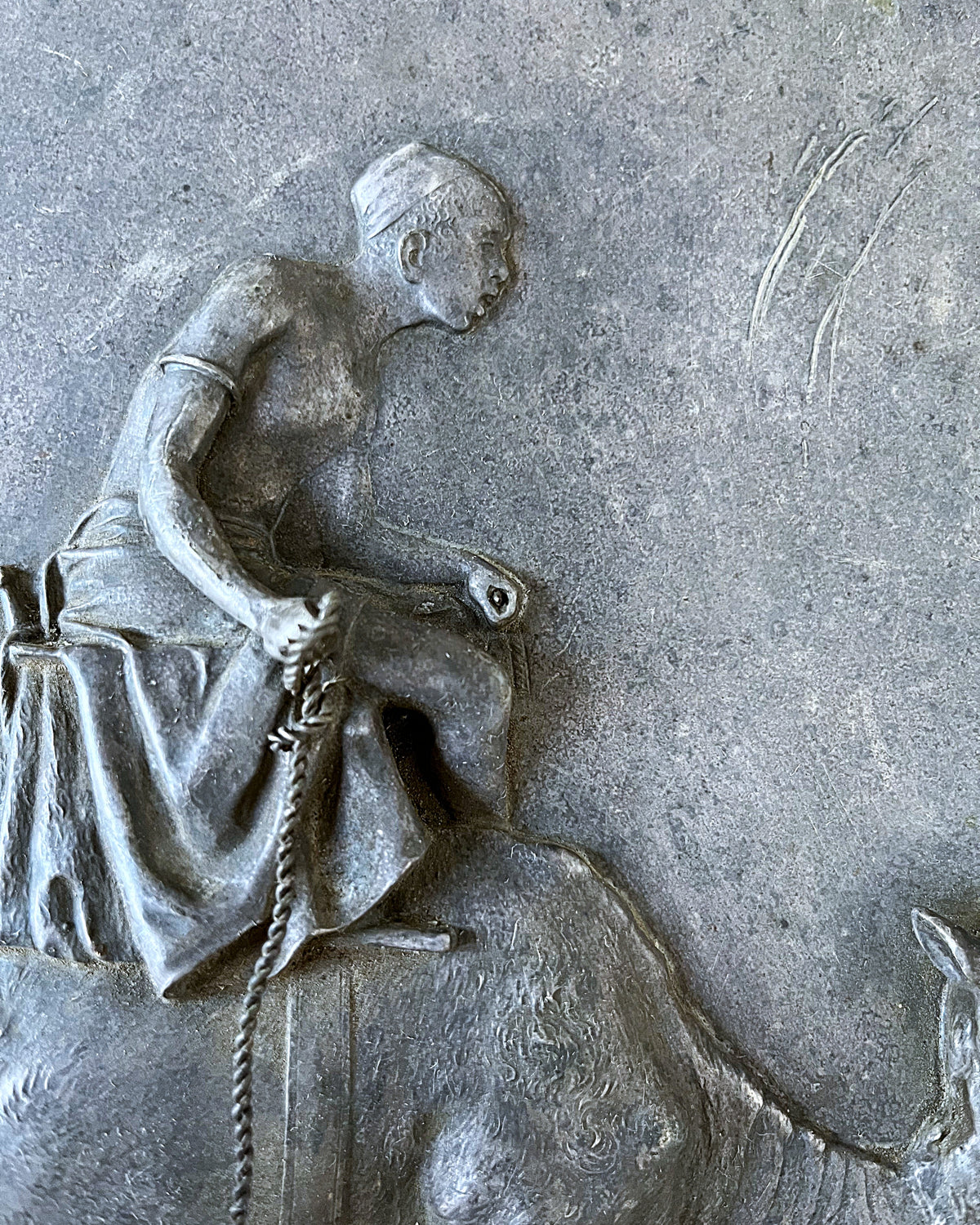 Three-Dimensional Wall Art: Antique WMF Jugendstil Orientalist Camel Bas-Relief Plaque, c.1900