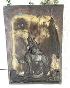 Three-Dimensional Wall Art: Antique WMF Jugendstil Orientalist Camel Bas-Relief Plaque, c.1900