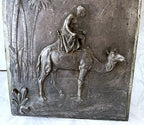 Three-Dimensional Wall Art: Antique WMF Jugendstil Orientalist Camel Bas-Relief Plaque, c.1900
