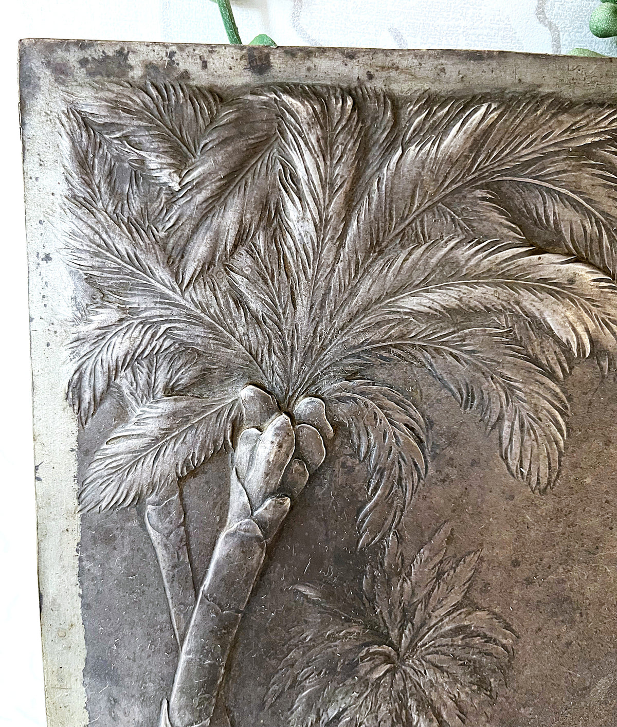 Three-Dimensional Wall Art: Antique WMF Jugendstil Orientalist Camel Bas-Relief Plaque, c.1900