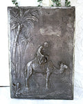 Three-Dimensional Wall Art: Antique WMF Jugendstil Orientalist Camel Bas-Relief Plaque, c.1900
