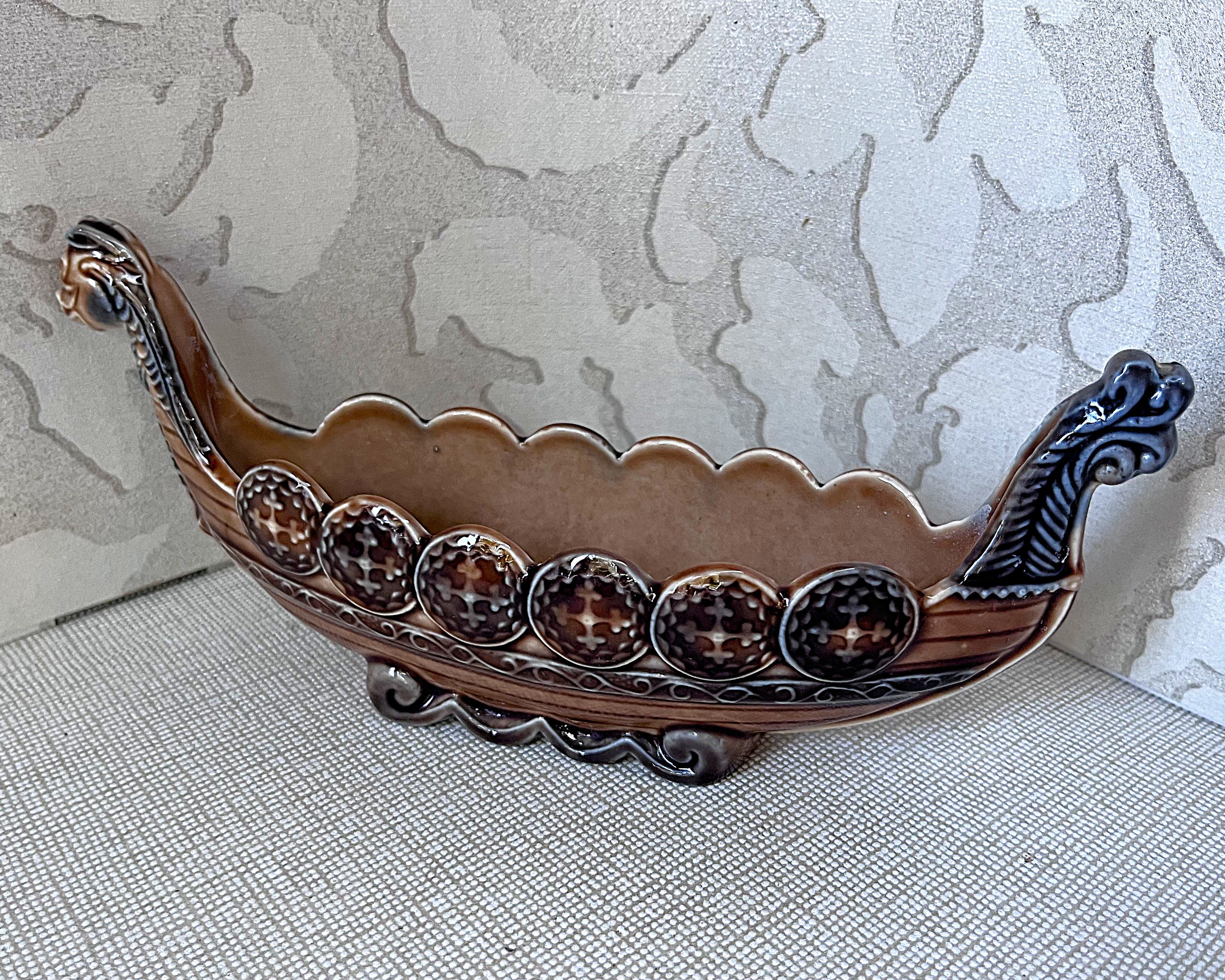 Mantel Vases: Wade Porcelain Viking Longboat Mantel Vase