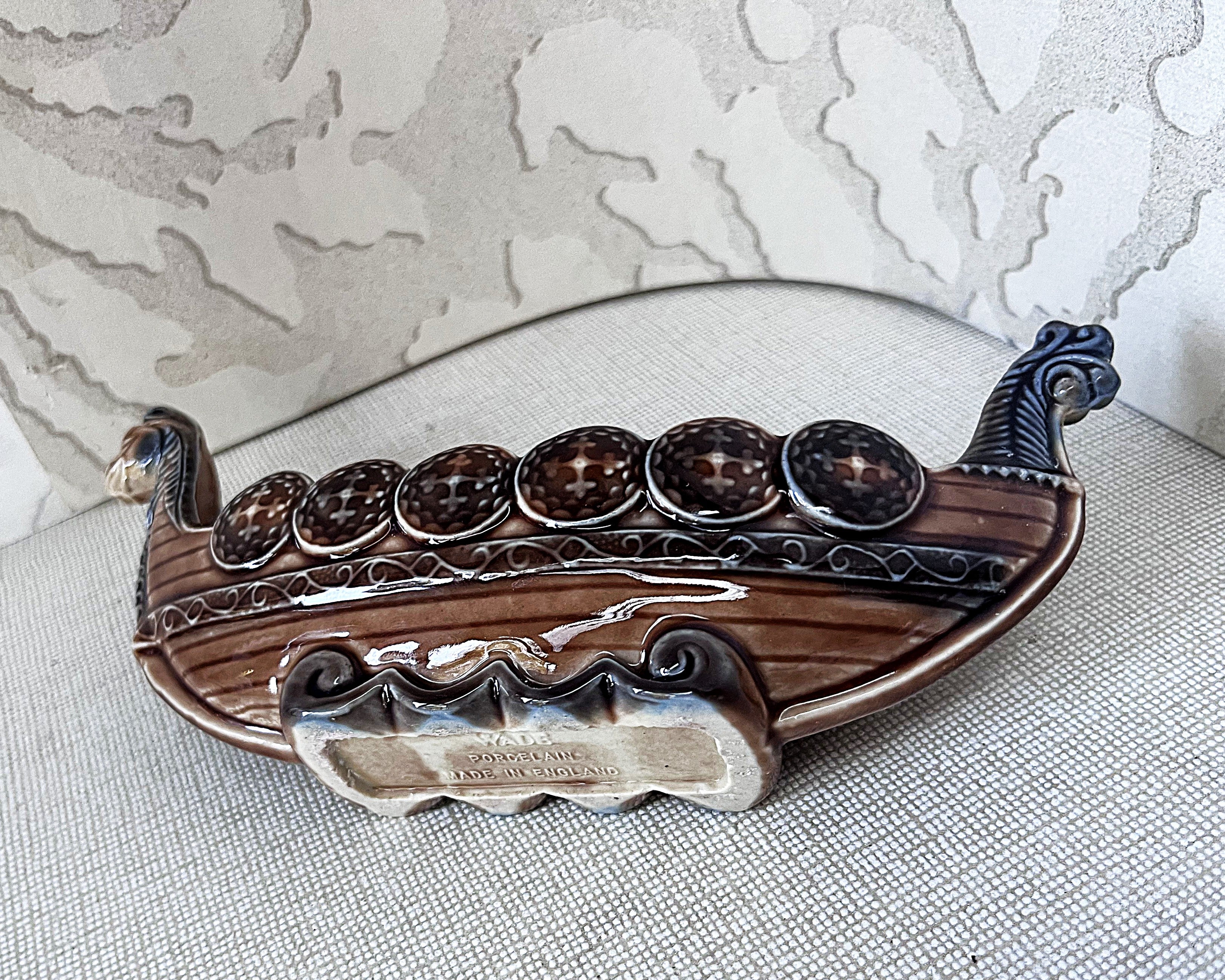 Mantel Vases: Wade Porcelain Viking Longboat Mantel Vase