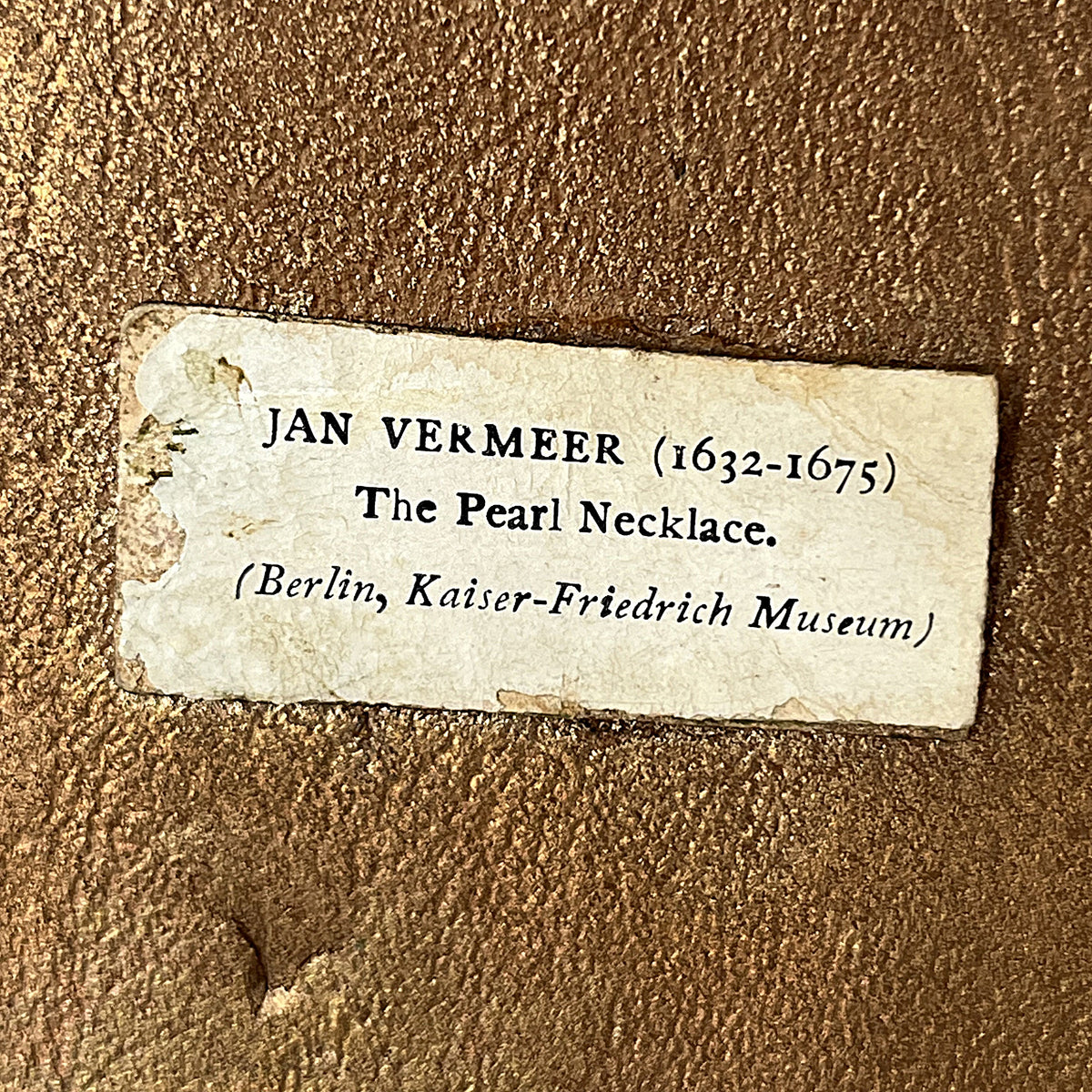 Bookshelf Art: Johannes Vermeer Print, Woman with a Pearl Necklace