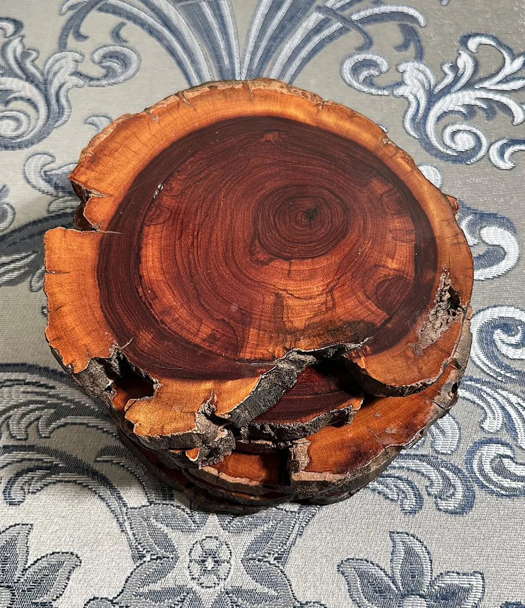 Coasters: Sliced Matumi / Mesquite Live-Edge Wood Coasters