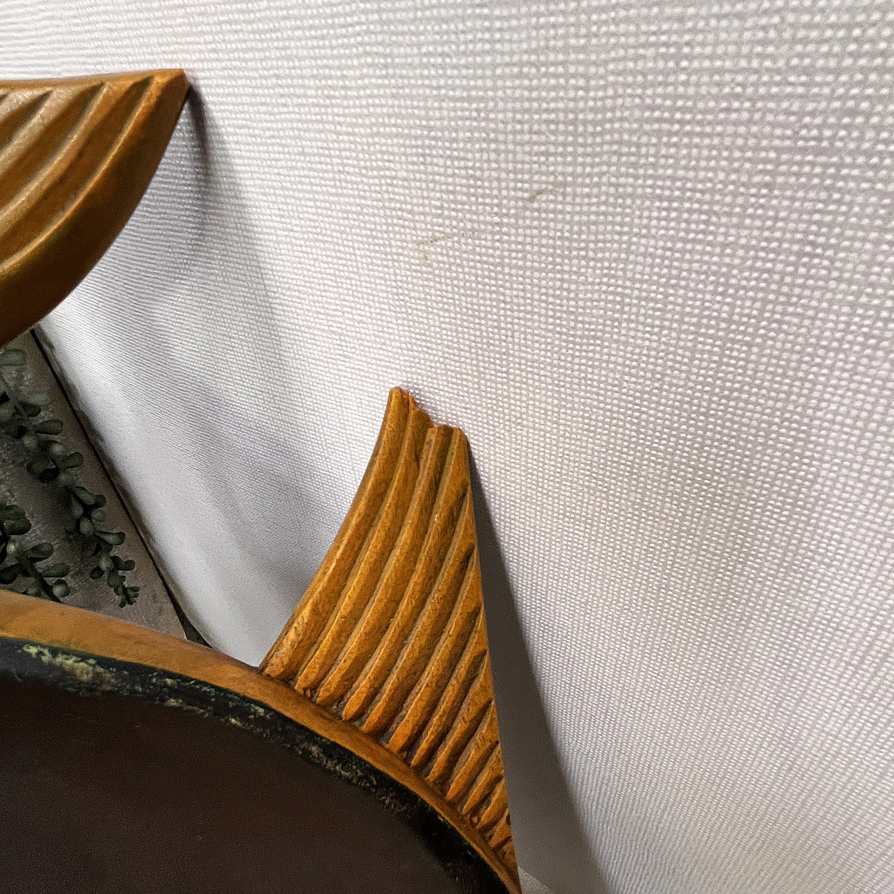 Carved Wood: Two-Tone Hardwood Fish Wall Art Plaque