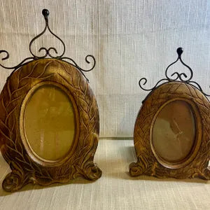 Frames: Baroque Leaf Wooden Frames with Wrought Iron Scrolls, 2