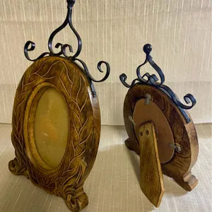 Frames: Baroque Leaf Wooden Frames with Wrought Iron Scrolls, 2