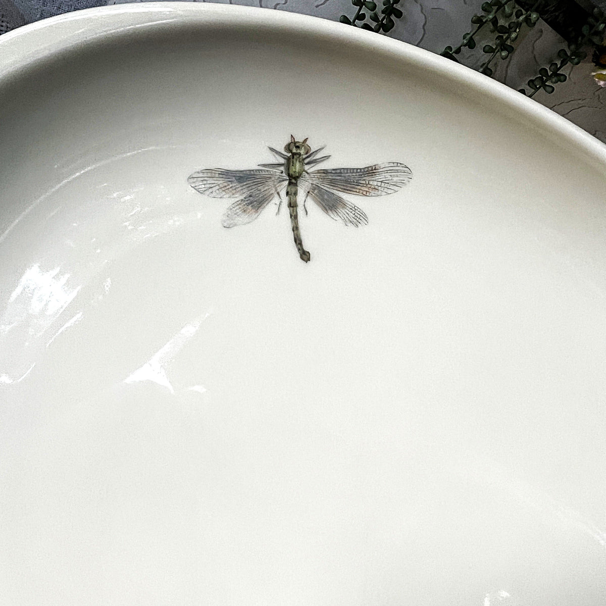 Dinnerware: Porzellan-Manufaktur Händel Bavaria Oval Fish & Dragonfly Serving Platter