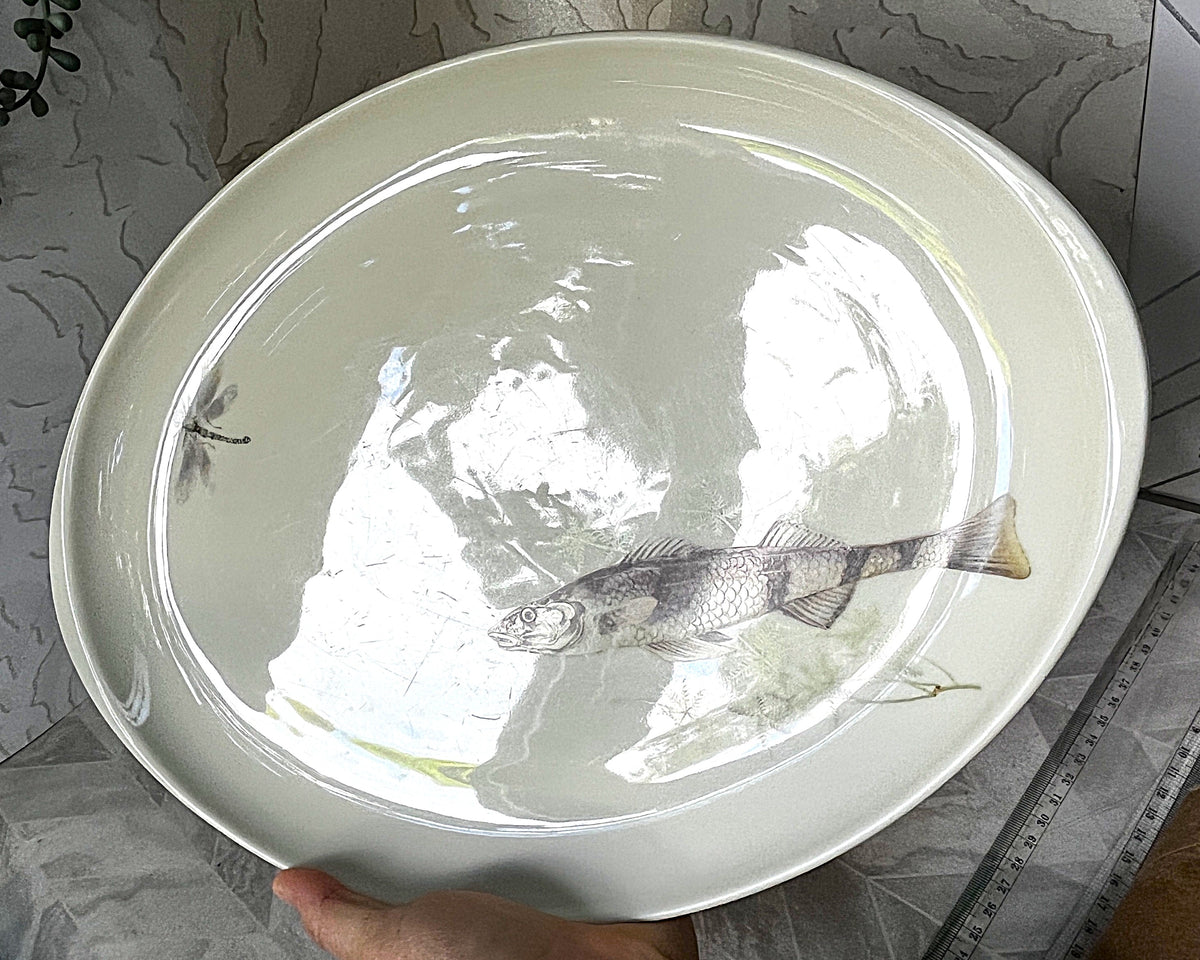 Dinnerware: Porzellan-Manufaktur Händel Bavaria Oval Fish & Dragonfly Serving Platter
