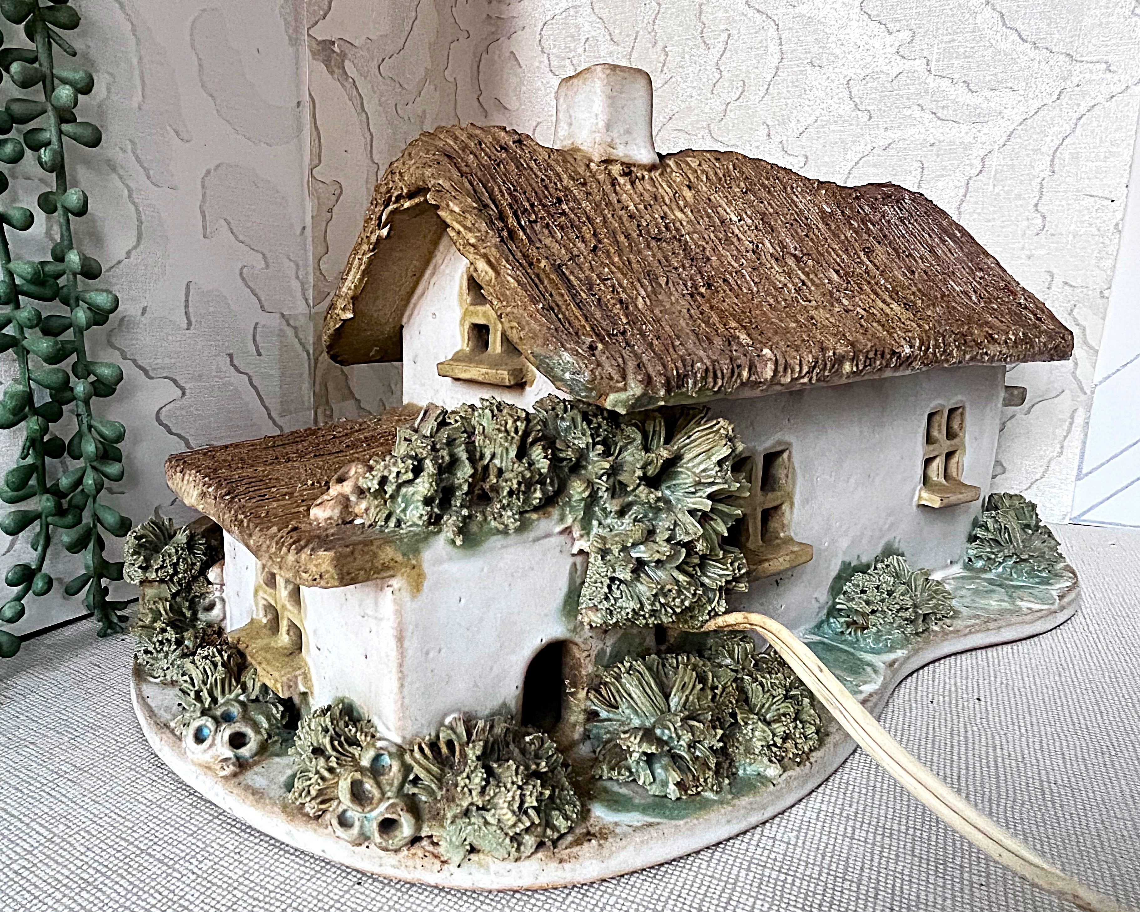 Studio Pottery: Whimsical English Country Cottage Lamp