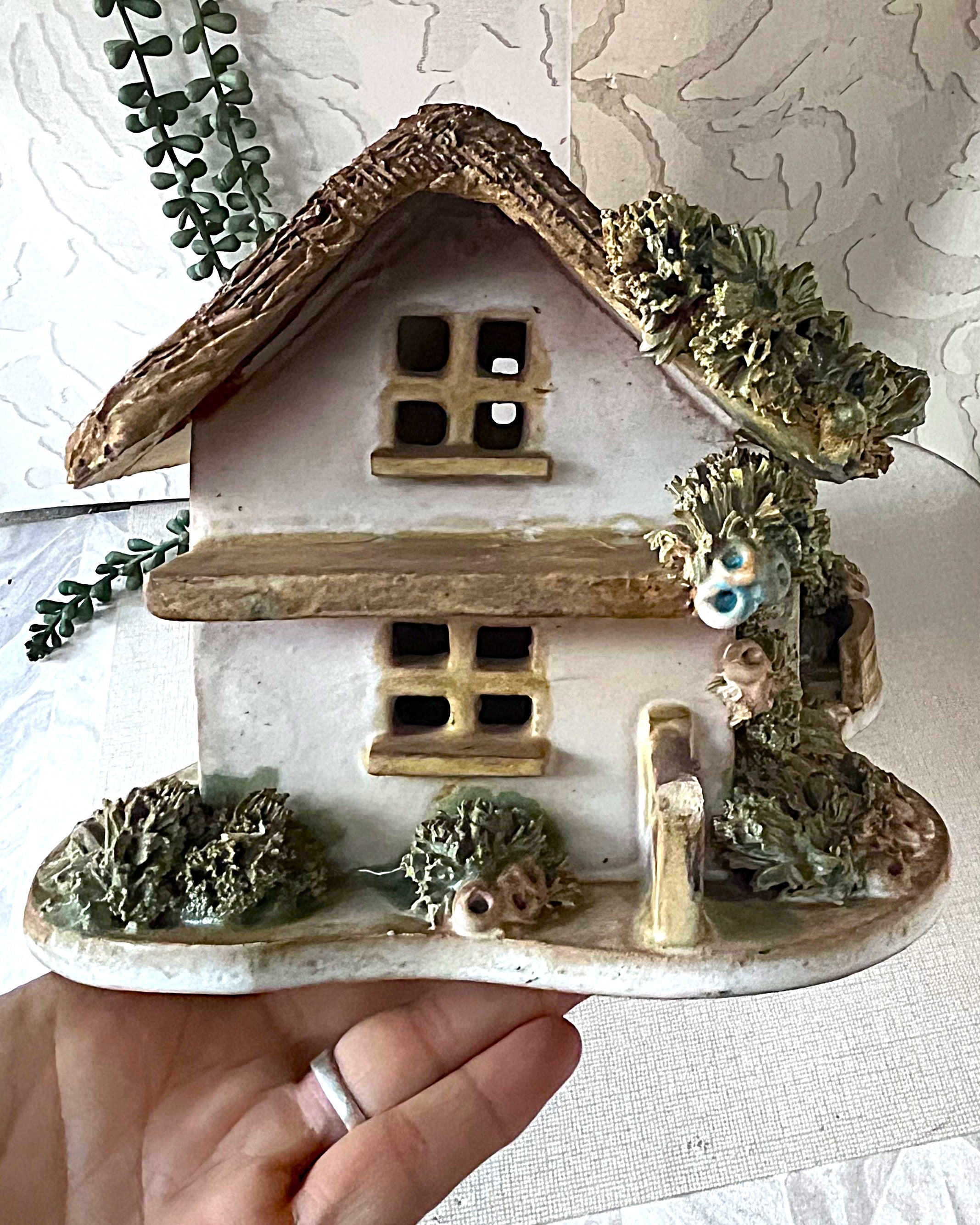 Studio Pottery: Whimsical English Country Cottage Lamp