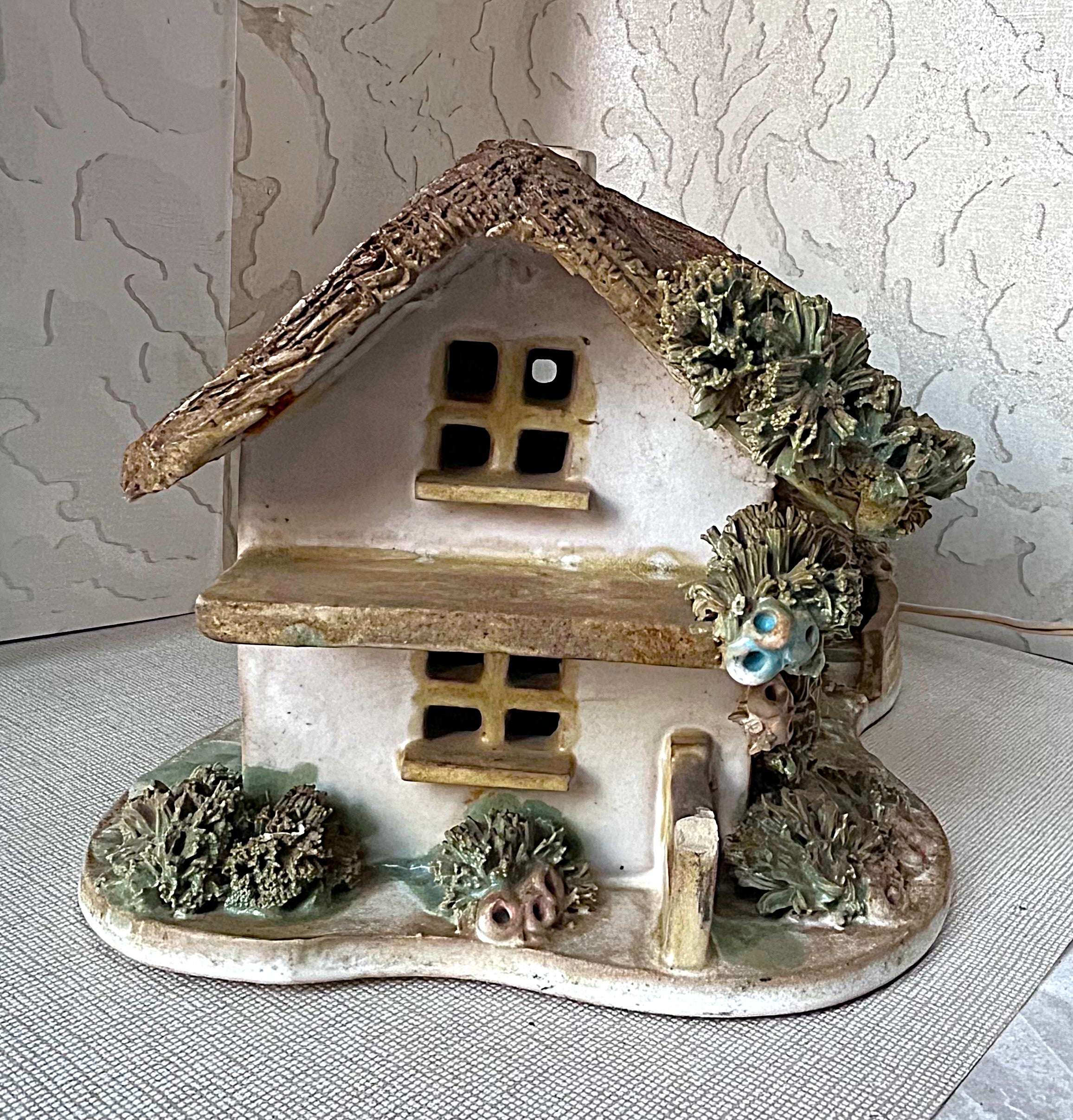 Studio Pottery: Whimsical English Country Cottage Lamp