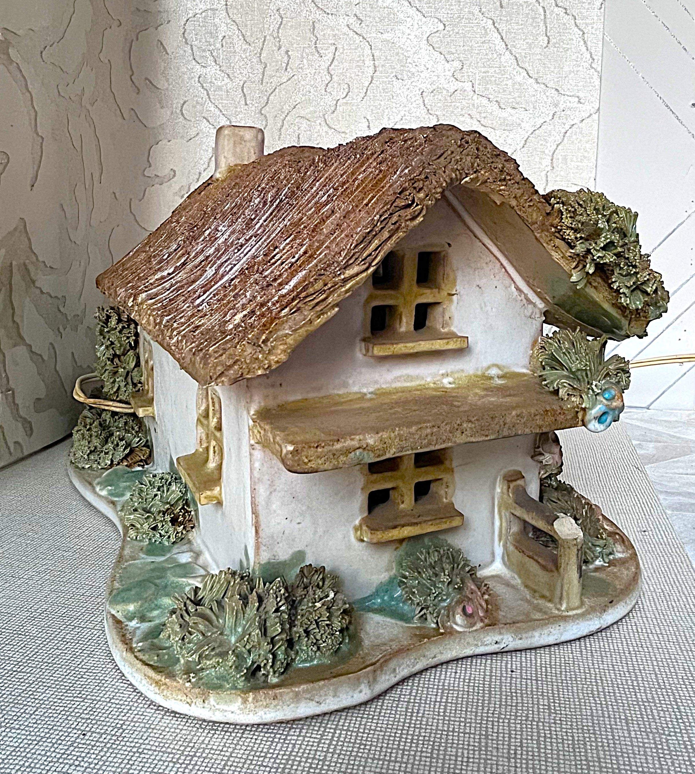 Studio Pottery: Whimsical English Country Cottage Lamp