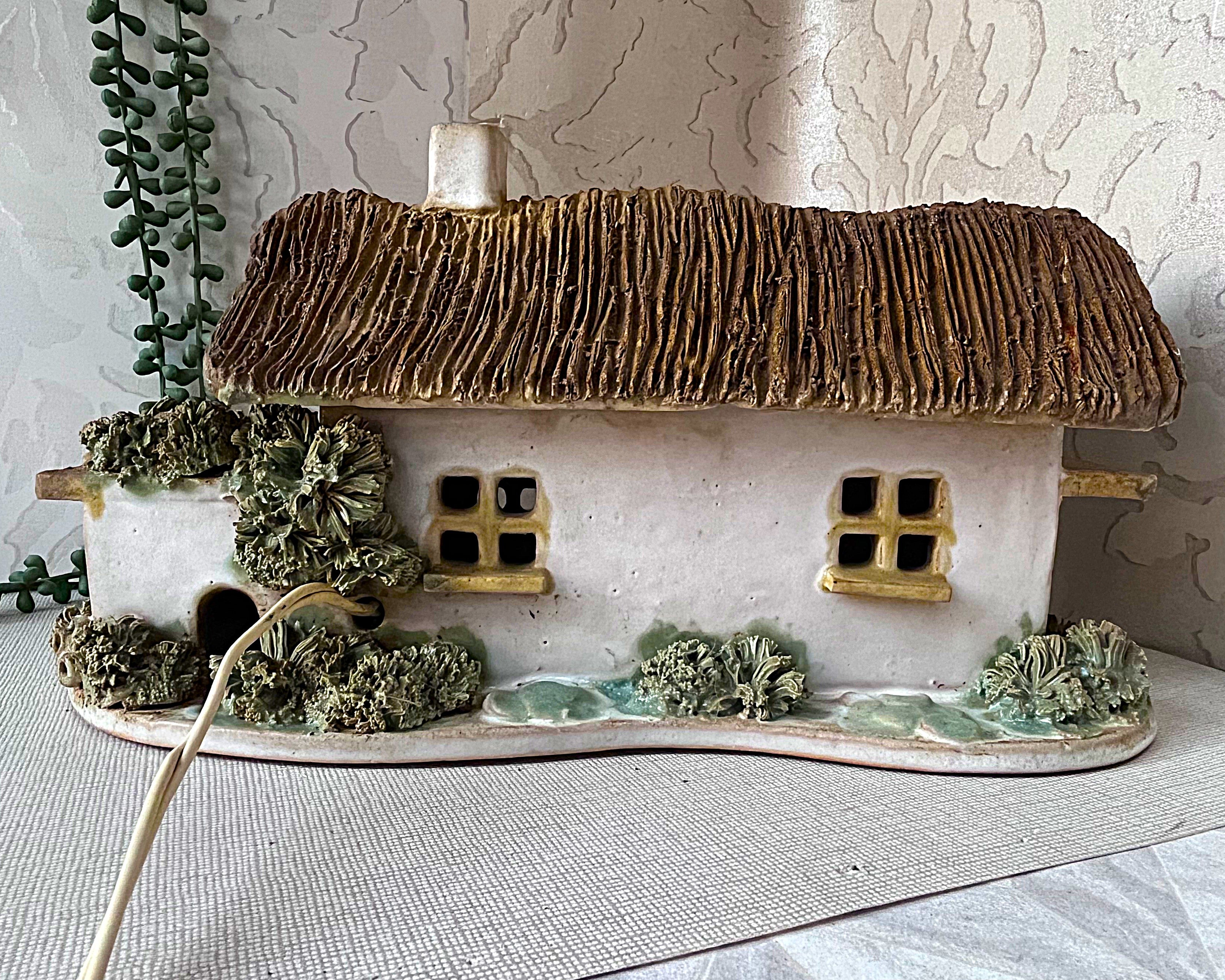Studio Pottery: Whimsical English Country Cottage Lamp